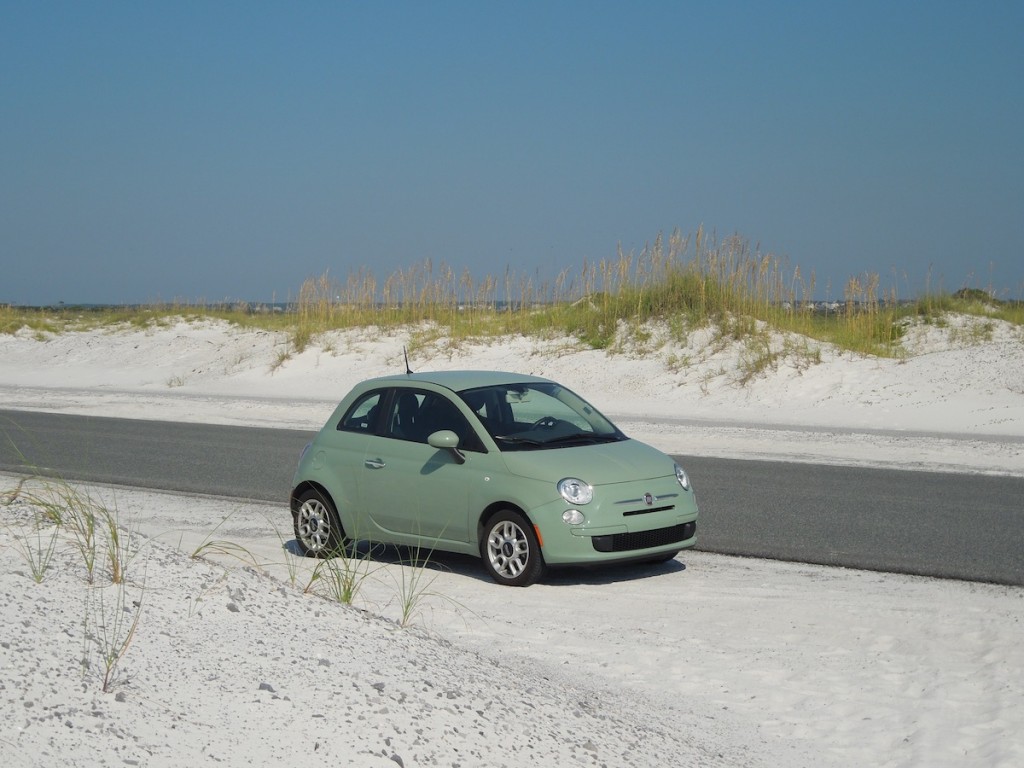 Fiat 500, Roadtrip, Florida, USA, Reiseroute, Auto, Panhandle, Strand, Beach, Sonne, Düne