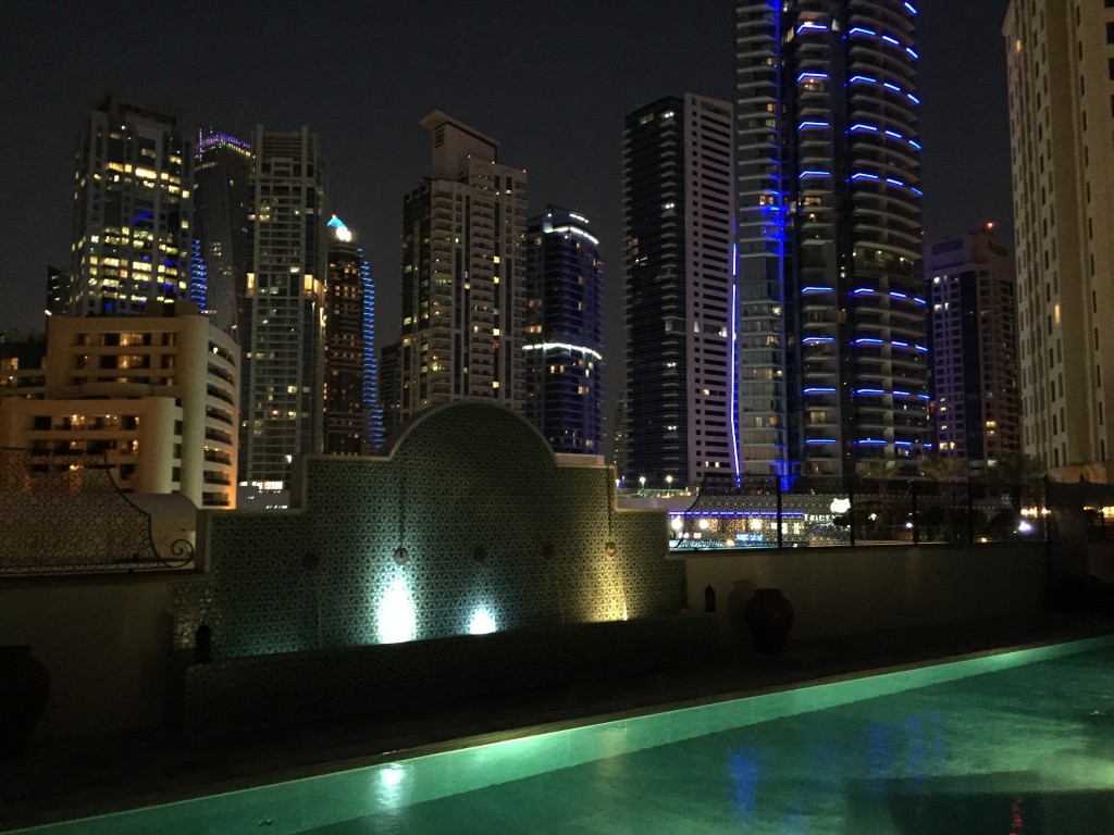 Ritz Carlton Spa Pool - www.miss-phiaselle.com - Dubai - Spa - Pool - Night - Skyline